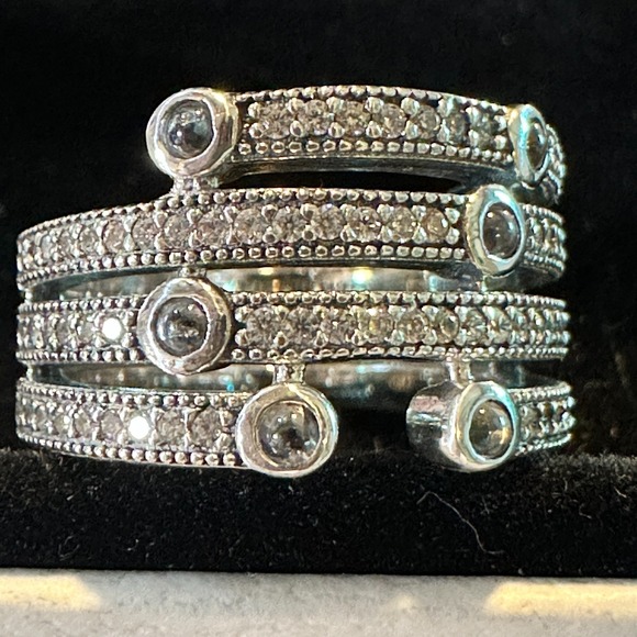 Pandora Silver Stacked Ring - Picture 6 of 7